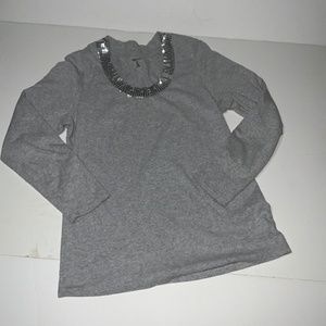 GrayT-shirt Long Sleeve with Sequence